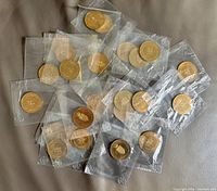 Group of all sealed coins spread out