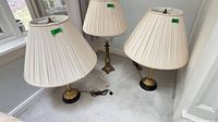 All three lamps showing shades, bases, cords
