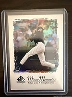 Front of card displaying Michael Jordan batting image and Minor Memories branding