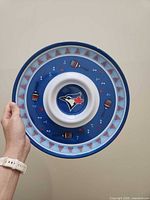 Front view showing Blue Jays logo and graphics