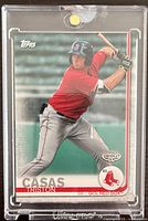 Front of the Triston Casas Topps Pro Debut card in holder