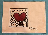 front view of entire artwork showing image, signature and paper condition