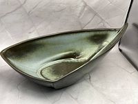 Top angled view showing overall leaf shape and glaze