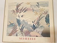 Full view of framed 1982 Schippert exhibition poster showing artwork, typography, frame, and mat