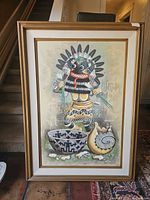 Full view of framed painting showing subject and frame