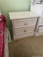 Front view of nightstand showing both drawers closed