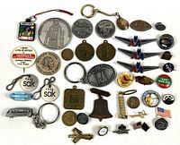 Full layout of all pins, tokens and keychains