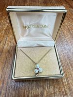 Necklace with pendant in original box, lid open showing 14Kt Gold Filled text