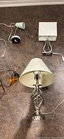 Four lamps laid out showing overall view