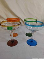 Group shot of all four colored martini glasses