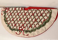 Full view of needlepoint tree skirt front design