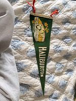 Entire pennant showing graphic, lettering and ties