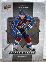Front of Cale Makar Upper Deck Ovation card