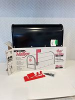 Mailbox with hardware, flag and box