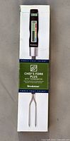 Front of unopened Brookstone Chef's Fork Plus box