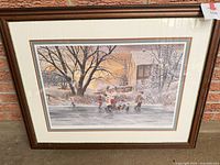 Full view of framed print showing artwork, matting, and frame