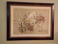 Full view of framed floral print