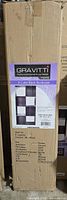 Full view of sealed Gravitti bookcase carton