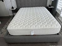 Mattress top view showing quilted surface and thickness
