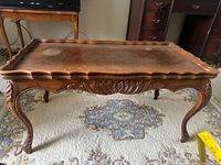 Full view of coffee table showing overall style and size