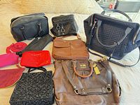Group shot of all nine bags and pouches