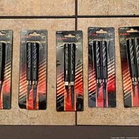 Front view of all five sealed Hawk hobby minisaw packs
