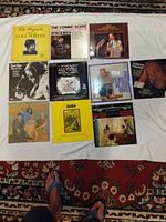 Group shot of all ten LP jackets arranged on floor