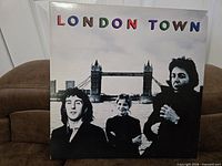 Front jacket showing album title London Town and band members