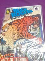 Front cover of Buck Rogers comic in bag, showing title, artwork, price sticker, and visible wear