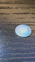 Front view of Ethiopian opal showing play of color
