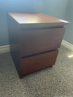 Front angled view showing both drawers closed