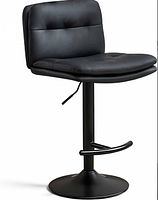 assembled black PU leather swivel bar stool
