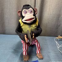 Front view of battery-operated cymbal monkey toy