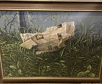 Front view of framed Grant B. Hillman painting showing full artwork and frame