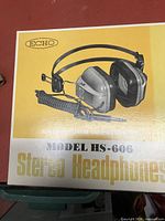 Retail box top showing Echo Model HS-606 stereo headphones image