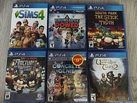 Front covers of all six PS4 games