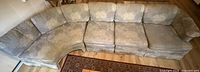 Entire sectional assembled showing overall shape and upholstery