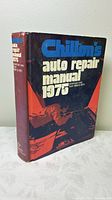Front spine and cover of Chilton's Auto Repair Manual 1975 hardcover