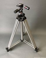 Full view of Manfrotto 028 tripod standing extended