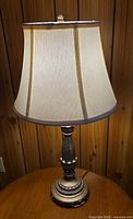 Full view of lamp with shade