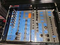 Two Craftsman metric socket trays in drawer showing sockets, adapters and universals