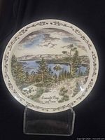 Full frontal view of entire plate on stand