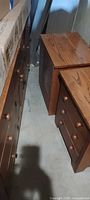 Dresser and two nightstands together, top view