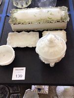 Group shot showing all milk glass pieces together