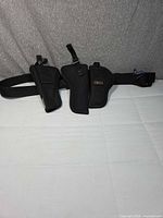 Belt with three holsters attached, overall view