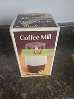 Front view of Moulinex Model 228 coffee mill box
