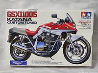 Front of sealed Tamiya GSX1100S Katana Custom Tuned model kit box