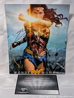 Front view of signed Wonder Woman 8x10 photo with COA displayed beneath