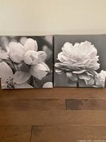 Both square floral canvas prints side by side