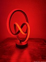 Lamp illuminated in red showing color feature